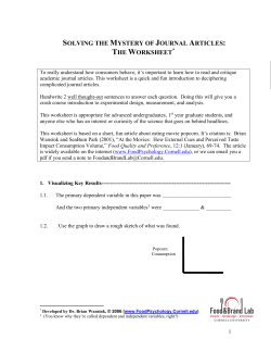 solving the mystery of journal articles: the worksheet