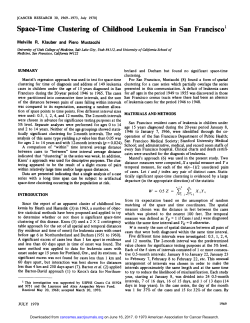 Space-Time Clustering of Childhood Leukemia in San Francisco`