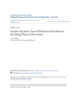 Sacred Rhetorical Invention in the String Theory Movement