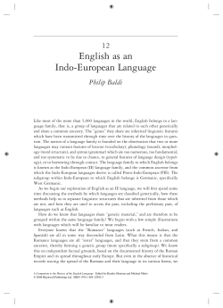 English as an Indo-European Language