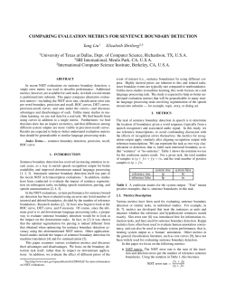 COMPARING EVALUATION METRICS FOR SENTENCE