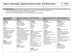 Unit 7: Imperialism, Spanish-American War, and World War I