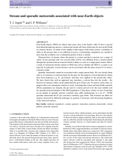 Stream and sporadic meteoroids associated with