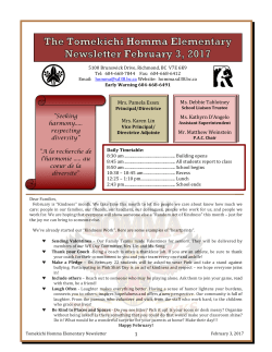 February 3 2017 Newsletter