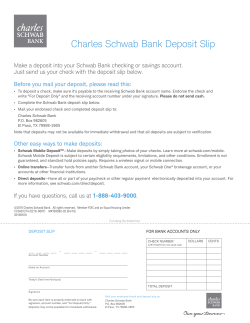 Charles Schwab Bank Deposit Slip