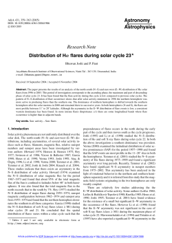 Distribution of H $\ alpha $ flares during solar cycle 23