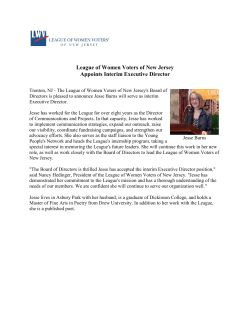 League of Women Voters of New Jersey Appoints Interim Executive