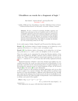 Ultrafilters on words for a fragment of logic