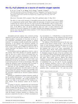 He+O2+H2O plasmas as a source of reactive oxygen species