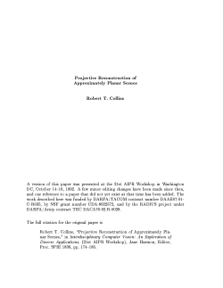 Projective Reconstruction of Approximately