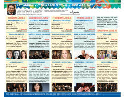 Schedule - Victoria Bach Festival