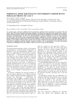 personal dose equivalent conversion coefficients