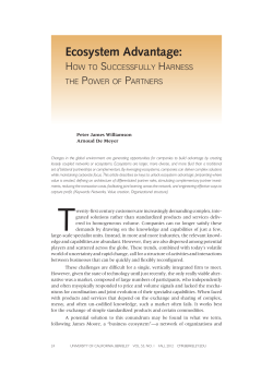 Ecosystem Advantage - Singapore Management University