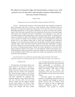 The effects of mountain ridge soil characteristics, canopy cover, and