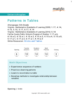 Patterns in Tables