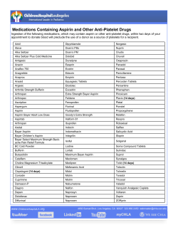 List of Medications Containing Aspirin