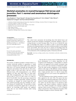 Skeletal anomalies in reared European fish larvae and juveniles