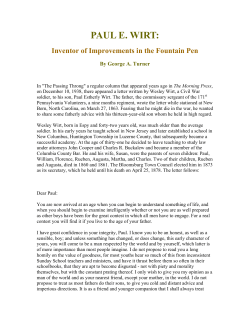 PAUL E. WIRT - Columbia County Historical and Genealogical Society