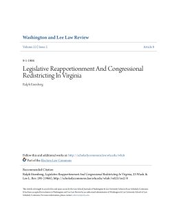 Legislative Reapportionment And Congressional