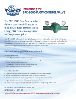 Introducing the BFC-1000 FLOW CONTROL VALVE