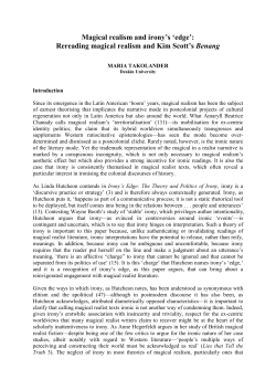 Magical realism and irony`s `edge`: Rereading magical realism and