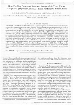 (2008) Host feeding pattern of Japanese encephalitis