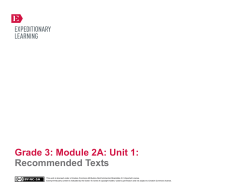 Grade 3: Module 2A: Unit 1: Recommended Texts