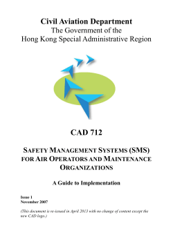 CAD 712 Safety Management Systems (SMS) for Air Operators and