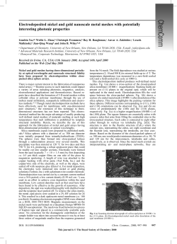Electrodeposited nickel and gold nanoscale metal meshes with