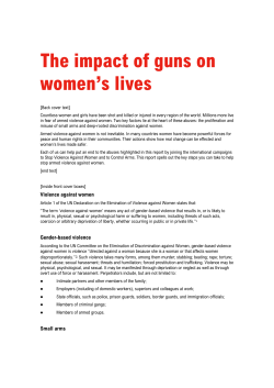 The impact of guns on women`s lives