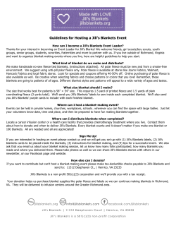 Guidelines for Hosting a Jill`s Blankets Event