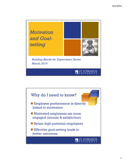Motivation and Goal- setting