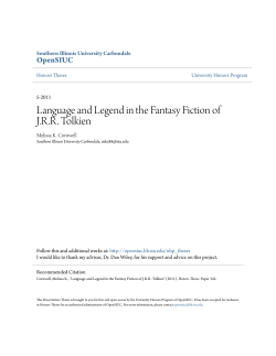 Language and Legend in the Fantasy Fiction of JRR