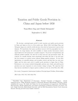 Taxation and Public Goods Provision in China and Japan