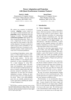 Parser Adaptation and Projection with Quasi-Synchronous