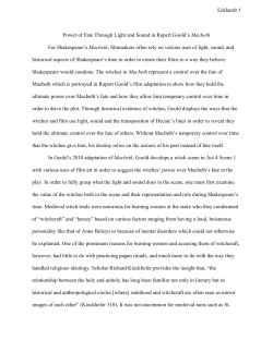 Power of Fate Through Light and Sound in Rupert Goold`s Macbeth