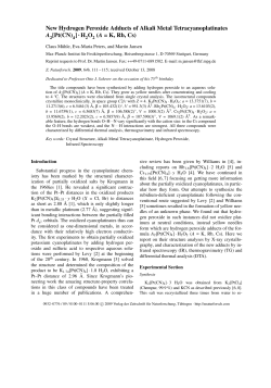 New Hydrogen Peroxide Adducts of Alkali Metal