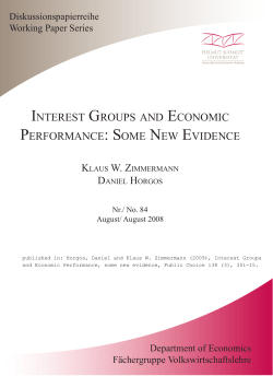 interest groups and economic performance: some new evidence
