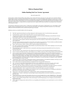 Midwest Regional Bank Online Banking End User License Agreement