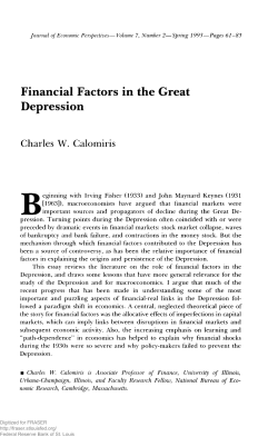 Financial Factors in the Great Depression