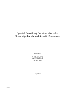 Special Permitting Considerations for Sovereign Lands and Aquatic