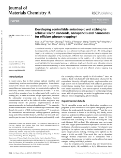 Developing Controllable Anisotropic Wet Etching to Achieve Silicon
