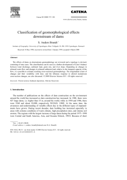 Classification of geomorphological effects downstream of dams