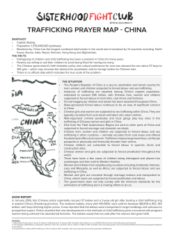 TRAFFICKING PRAYER MAP - CHINA