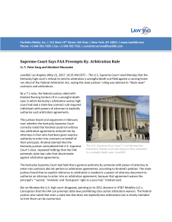 Supreme Court Says FAA Preempts Ky. Arbitration Rule