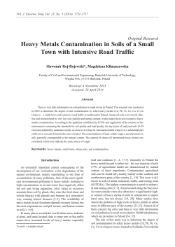 Heavy Metals Contamination in Soils of a Small Town with Intensive