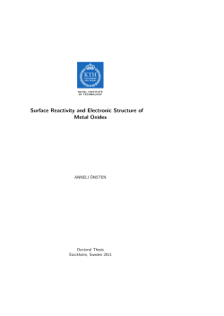 Surface Reactivity and Electronic Structure of Metal Oxides