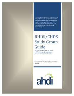 RHDS/CHDS Study Group Guide - Association for Healthcare