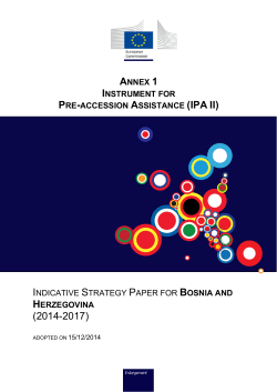 Indicative Strategy Paper for Bosnia and Herzegovina