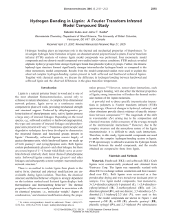 Hydrogen Bonding in Lignin: A Fourier Transform Infrared Model
